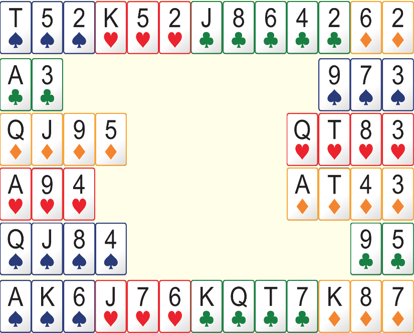 Bridge game has 52 cards, 13 cards in each hand.